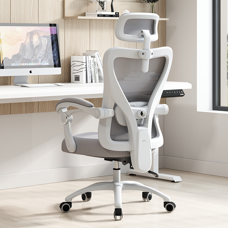 Comfortable model [white frame gray] lumbar support adjustable/reclining/no footrest