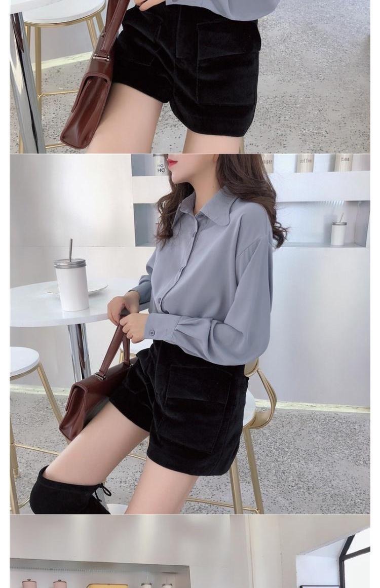 Áo sơ mi tay dài nữ lười gió 2019 xuân hè mới retro áo phông sang trọng đậm chất Hàn Quốc mang phong cách Hồng Kông các kiểu áo sơ mi đẹp