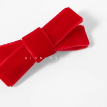 NIONIO STUDIO New Year childrens hairpin Japan imported velvet red bow bangs hairpin