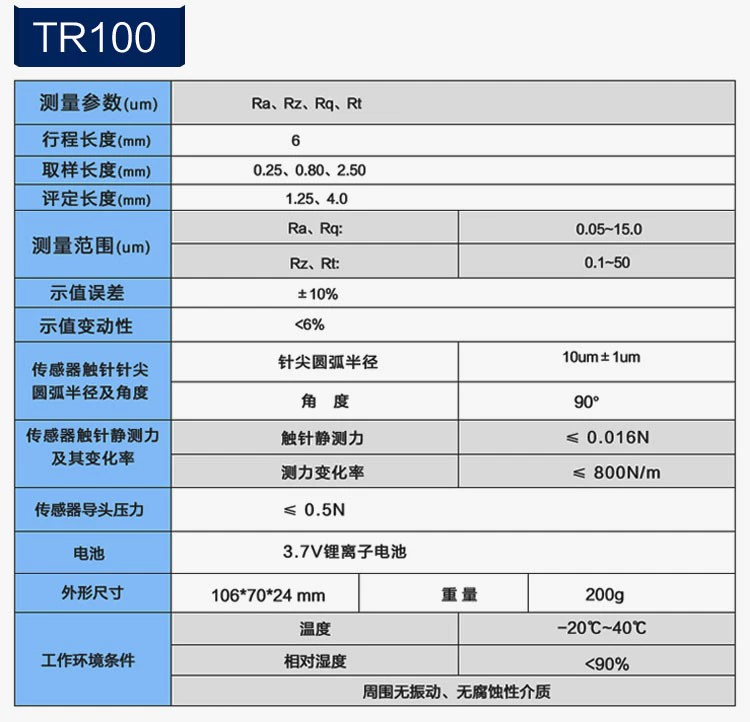 Máy đo độ nhám bề mặt TR200TR100 Cầm tay 210 Hoàn thiện Máy đo độ nhám Bluetooth di động