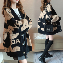 2021 maternity sweater-shaped shirt autumn and winter models loose medium-length cardigan coat autumn jumpsuit dress