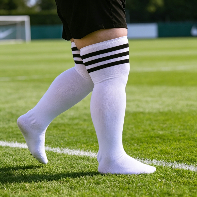 100kg Wearable Over-The-Knee Football Socks for Big Guys, Sweat-Absorbent and Breathable, Competition Protective Long Socks, Thick Leg Plus-Size Wide Socks 100kg Wearable Over-The-Knee Football Socks for Big Guys, Sweat-Absorbent and Breathable, Competition Protective Long Socks, Thick Leg Plus-Size Wide Socks