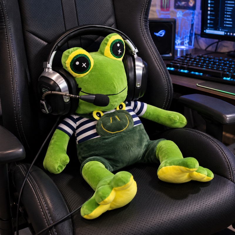 Japanese Xzncku Green Dragon Frog Coach Plush Toy Cute Little Frog Doll Funny Plush Toy Birthday Gift