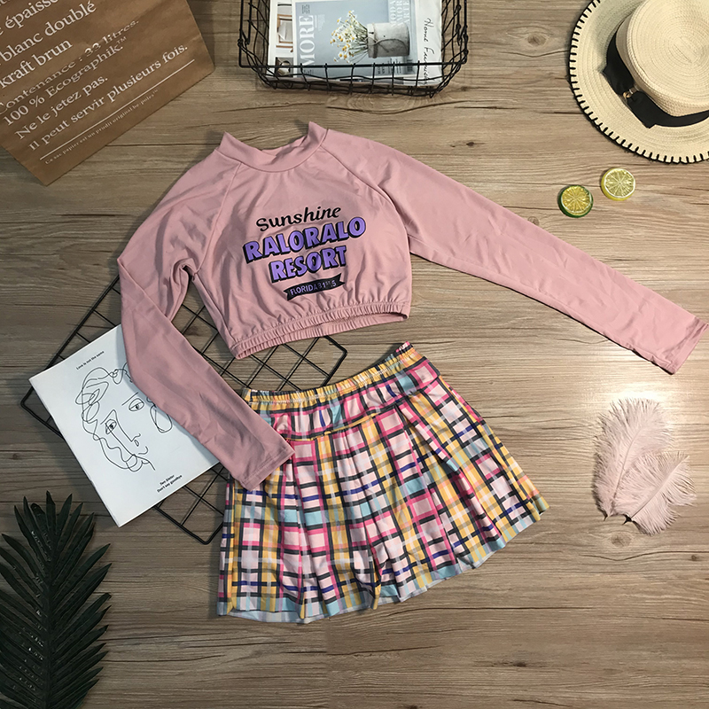 Fairy Fan Korea Ins net red with long sleeve sunscreen conserved and slim cover spa holiday Two-style swimsuit women