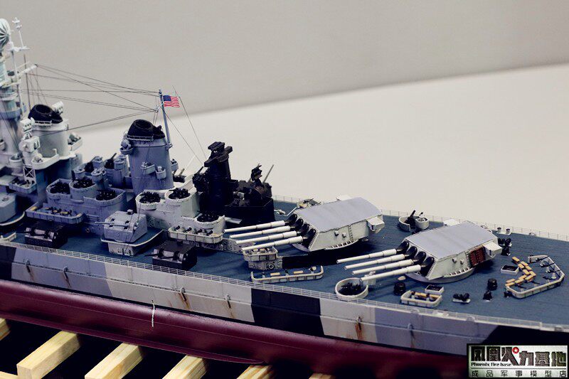 Модель военного корабля 1/350也火成品美国海军战列舰蒙大拿级bb-68俄亥俄号m9重型舰炮版
