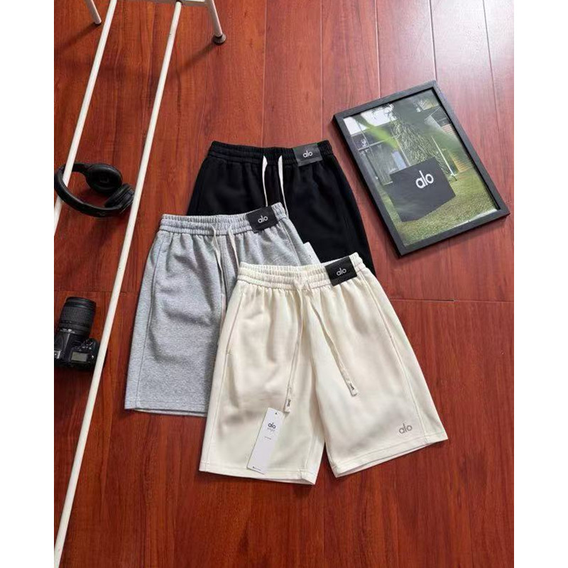 Summer New Alo Yoga Shorts Men's Cotton Loose Straight-Leg Five-Point Pants Men's Outdoor Sports Casual Mid-Length Pants