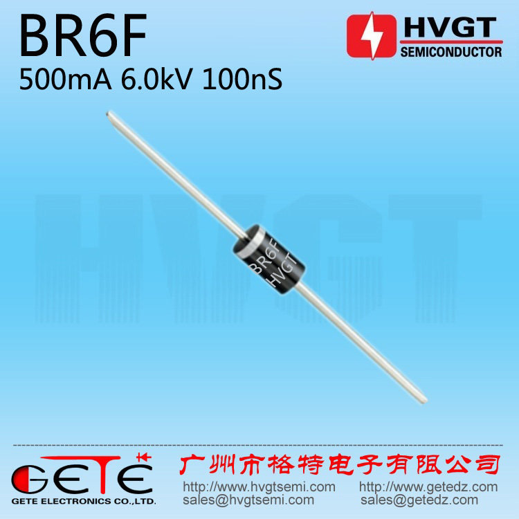 Original installation HVGT high quality BR6F high pressure rectification diode 500mA 6KV high frequency switching power supply rectification