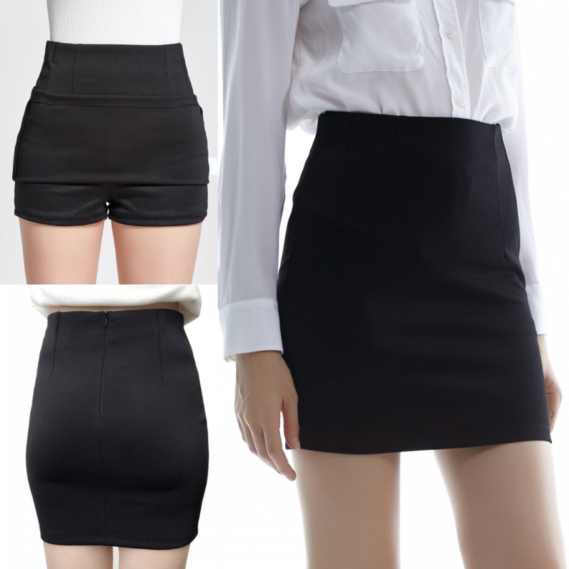 Spring Summer Belt Safety Pants Inner Lining Anti-Walking Light Wrap Hip Skirt Short Skirt Elastic Career Tooling One Step Bottom Half Body Skirt