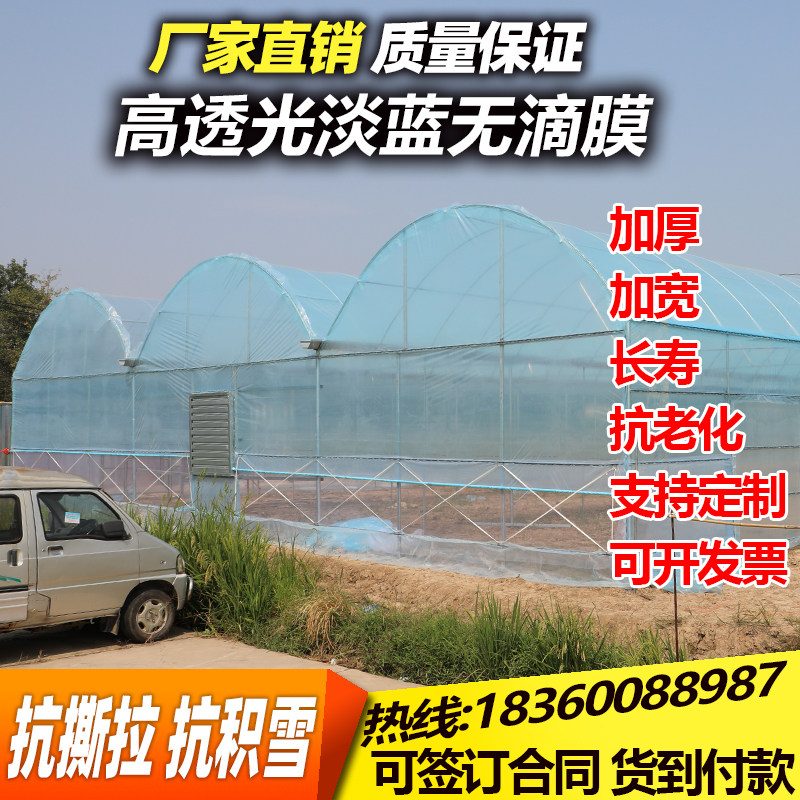 Imported anti-aging non-drip film Blue thickened greenhouse film cultured vegetables long-life plastic cloth impermeable pull-resistant film