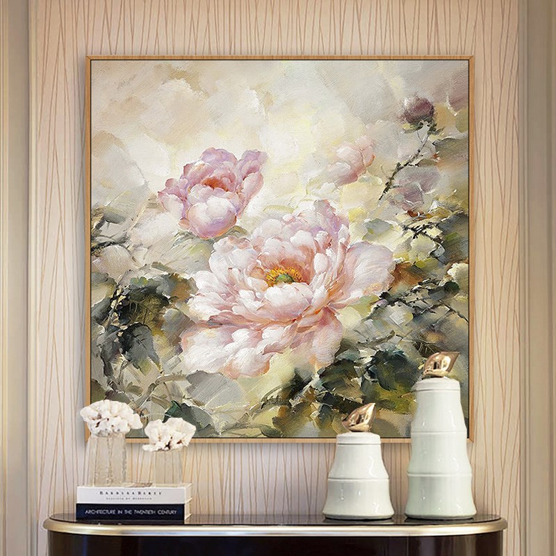 Living Room Hand-painted Oil Painting New Chinese Xuan Guan Hung Painting Large Size Electric Meter Dining Hall Bedside Sofa Background Wall Decoration Painting