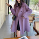 Purple Double-sided Cashmere Coat for Women 2023 New Mid-Length Woolen Coat Jacket for Women Autumn and Winter High-end