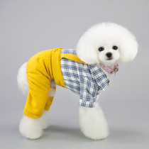 Dog summer clothes slim bag belly spring summer 4 feet Pet dust anti dirty Dumpin Dog teddy pure cotton back with pants