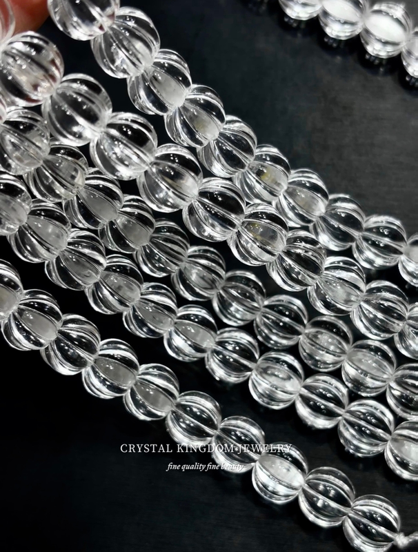 Natural Hand-Polished White Crystal Pumpkin Beads Semi-Finished Loose Beads DIY Bracelet Handmade Original Accessories