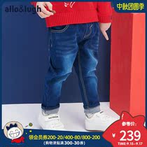 allolugh Aluhe such as childrens clothing boy pants spring and autumn cartoon embroidery Childrens washing stitching denim trousers