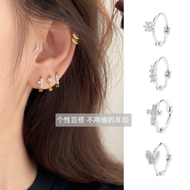 Ear buckle female sterling silver ear ring female temperament Korean earrings 2021 new trendy ear bone ring earrings simple female small