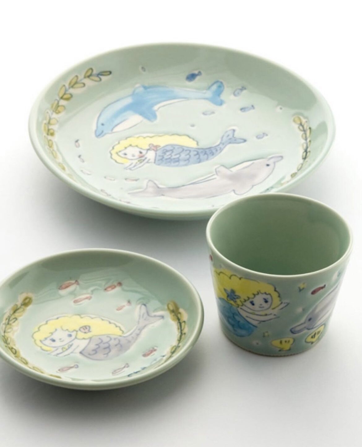 Spot Japanese writer chato hand painted mermaid's exotic kitty mummik cup holding cup pan-Taobao