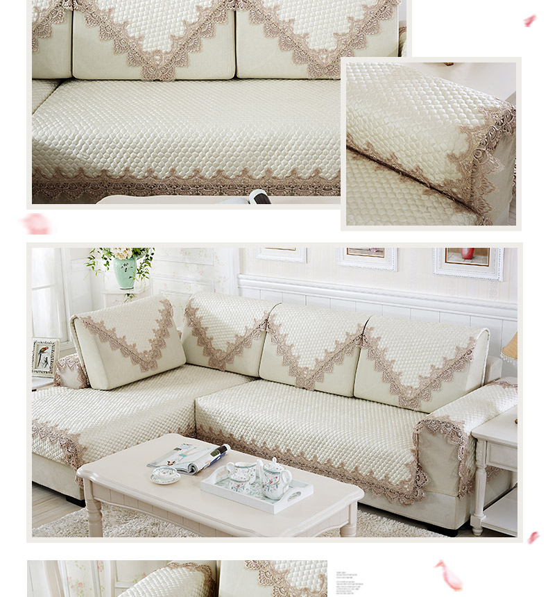 Đơn giản hiện đại vải sofa đệm Bốn mùa phổ quát châu Âu ren toàn bộ đệm sofa đệm chống trượt bộ - Ghế đệm / đệm Sofa đệm ghế gỗ
