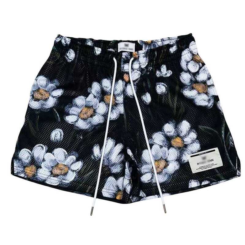 Ryoko Rain American-Style Oil Painting Basketball Shorts for Men, Knee-Length Mesh Quick-Dry Training Sports Shorts