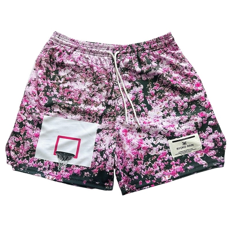 Ryoko Rain Trendy Basketball Training Shorts for Men, Loose Fit, Sports Casual, Quick-Drying, Knee-Length Fitness Shorts
