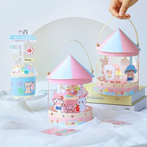 Childrens Day cake decoration carousel Bobo cup fat cup suitcase boys and girls dessert plug-in