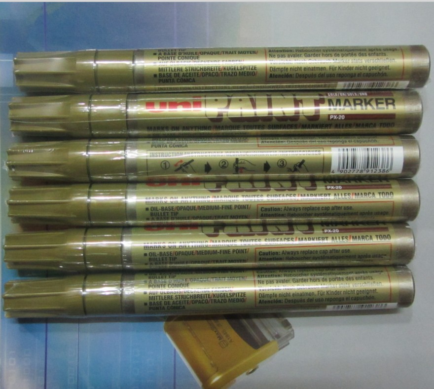Mitsubishi pen PX-20 paint pen waterproof non-toxic paint pen gold metal paint filling pen