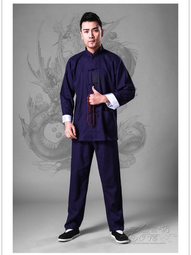 Trang phục dân tộc nam kungfu phù hợp với áo cotton và vải lanh Trung Quốc Trang phục Kung Fu buổi sáng thực hành Tai Chi nam Tang phù hợp với thời trang đồ bộ