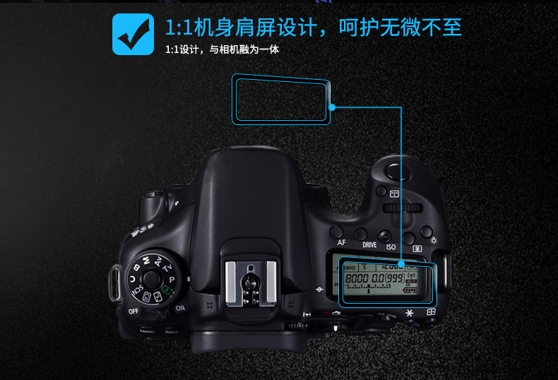 Bai Zhuo áp dụng Canon 6D 6D2 7D2 máy ảnh SLR 70D 80D 5D3 5D4 5DS 5DR vai màn hình phụ kiện thép phim bảo vệ màn hình - Phụ kiện máy ảnh kỹ thuật số túi máy ảnh da