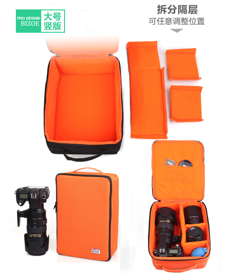 Bai Zhuo SLR túi máy ảnh lót dày camera áp dụng Nikon Canon 60D77D70D80D 5D4 3 6D2 7D2 bảo vệ tay áo vai túi máy tính xách tay di động túi lưu trữ dung lượng cao chống ẩm - Phụ kiện máy ảnh kỹ thuật số túi máy ảnh fujifilm