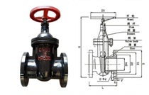 Z45T-16 cast iron dark Rod copper core flange gate valve fire water valve HT200DN50 65 80 100