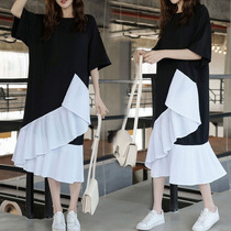 Foreign maternity dress summer skirt 2020 foreign style hot mother personality pregnant woman summer dress spring and autumn summer