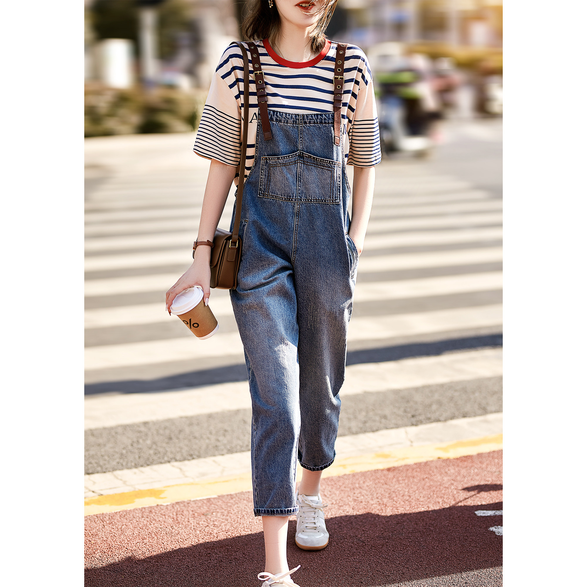 Back to Girls' Age Green Sweet Playful Cute Casual Comfortable Strap Jeans EGKZ31145