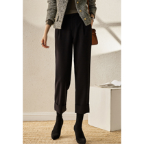 Autumn Winter Sammy Little Sister Fashion High waist pure color Lean Casual Straight Drum Small Western Pants ELKZ45608