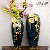 American enamel ceramic glass vase living room dried flower arrangement glazed European bedroom home decoration