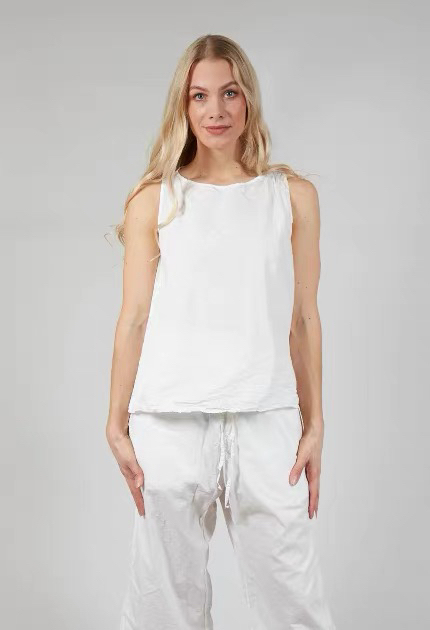Niche Art Fashion |   Italian Paper Cotton Vest Casual Artistic Loose Sleeveless Top
