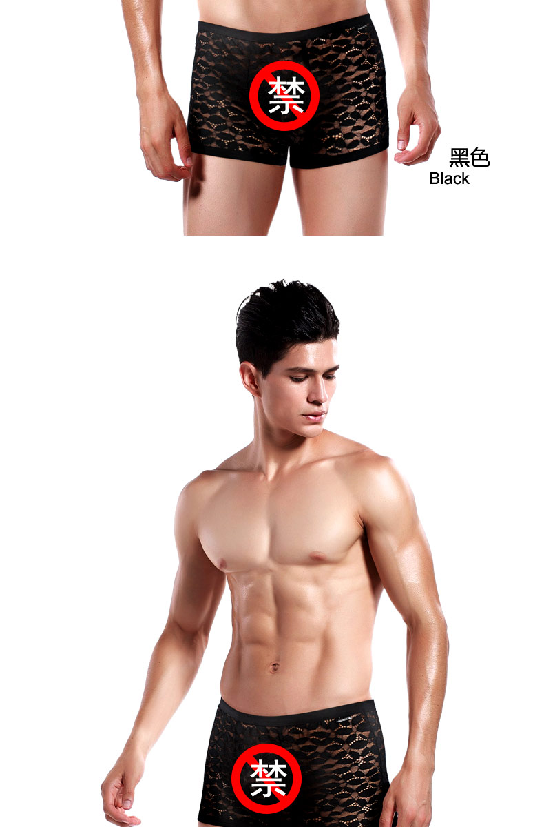 Vibrant Dragon Quần lót ren nam Túi xách nam trong suốt Quần short lưới Boxer Quần short phối cảnh mỏng Đồ lót gợi cảm sip cotton cao cấp