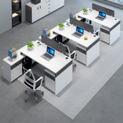 Staff Desk Staff Workstation Office Three-Person Booth Financial Staff Desk Simple Modern Office Desk and Chair Combination