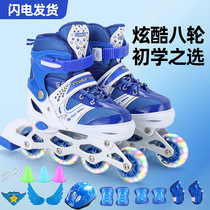 3-4-5-6-8-10 years old beginner skates childrens full set of roller skates double row inline skates adjustable size