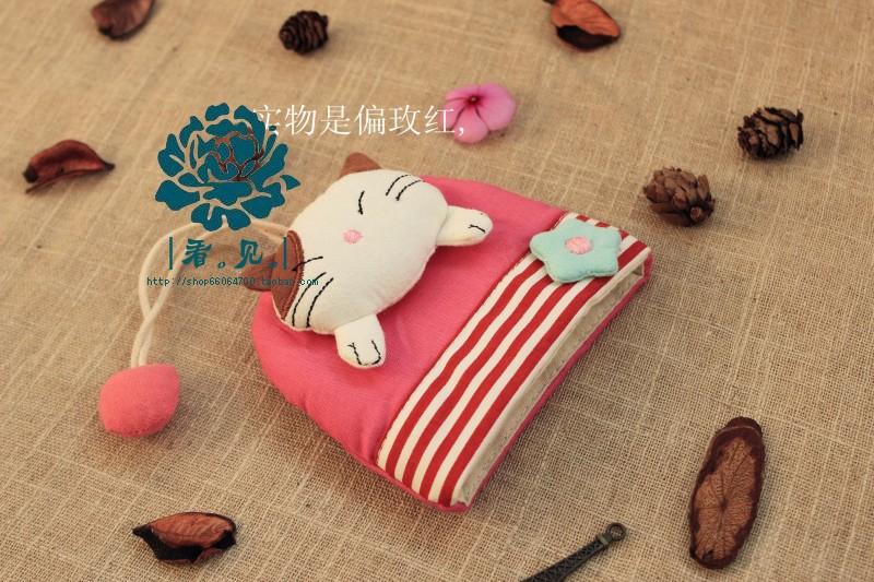 Thẻ kiểm soát truy cập túi móc khóa dễ thương của Pitot Hàn Quốc bộ vải phiên bản tiếng Hàn của phụ nữ - Trường hợp chính ví đựng chìa khóa