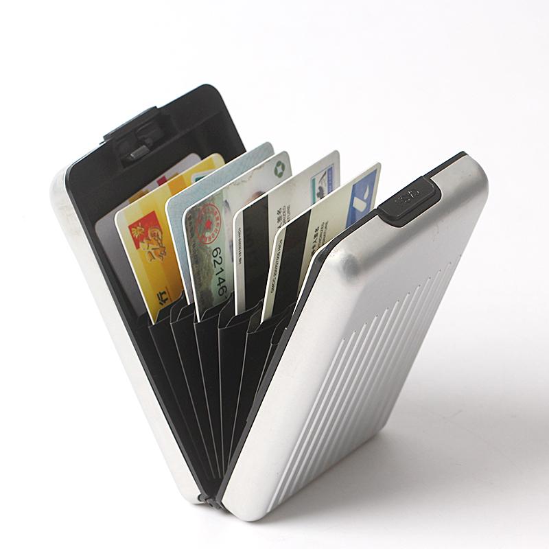 Pitoteng thông tin chống RFID / NFC bị đánh cắp gói thẻ kim loại dành cho nam và nữ bằng nhôm ví đa năng - Chủ thẻ ví nam cao cấp
