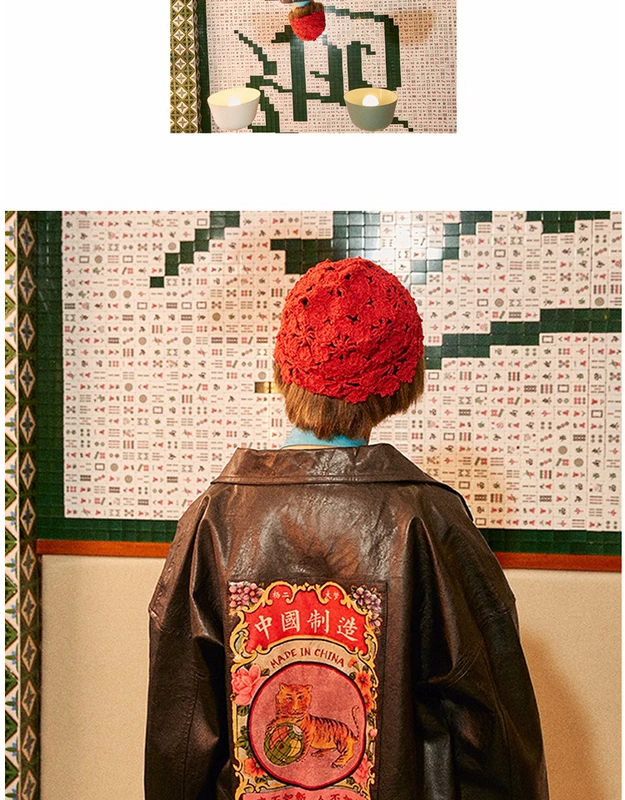 Yang Erda Dream Original Homemade 2018 Sản phẩm mới Made in China Retro Locomactor Lapel Leather Jacket Jacket
