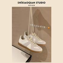 Shi Xiaoqian 2021 new summer white shoes womens Korean version of all-match retro German training shoes flat sports casual shoes