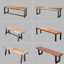 Industrial style solid wood bench stool dining chair Home restaurant loft retro wrought iron leisure chair bench bench bench