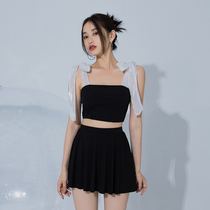 Hot spring swimsuit female Conservative 2021 New sling ins pure wind covering belly slim split skirt girl swimsuit