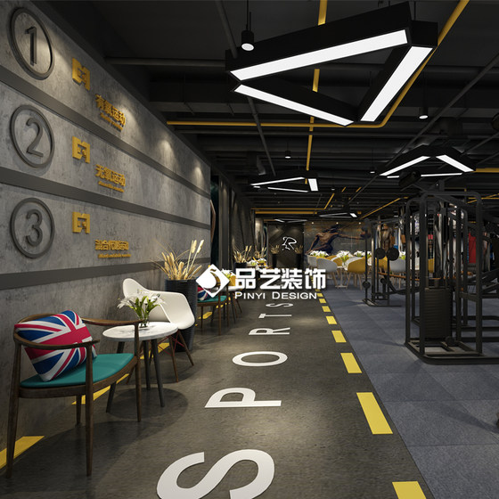 Gym decoration design studio renovation private education fitness club yoga dance studio fitness swimming club