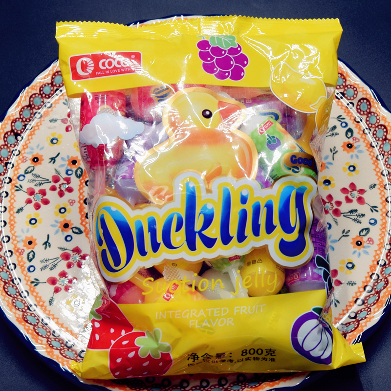 coco small yellow duck suction suction freeze integrated taste 800 gr jelly fruity pudding confectionery Philippines imported snacks