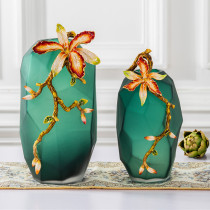 Romani new enamel glass vase light luxury creative Chinese living room porch Villa ornaments gift box