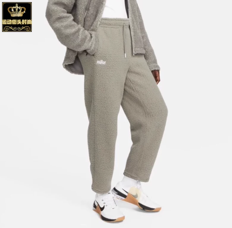 Оригинальный стандарт длины NIKE, женские флисовые брюки для отдыха, свободные, тёплые, DQ6262