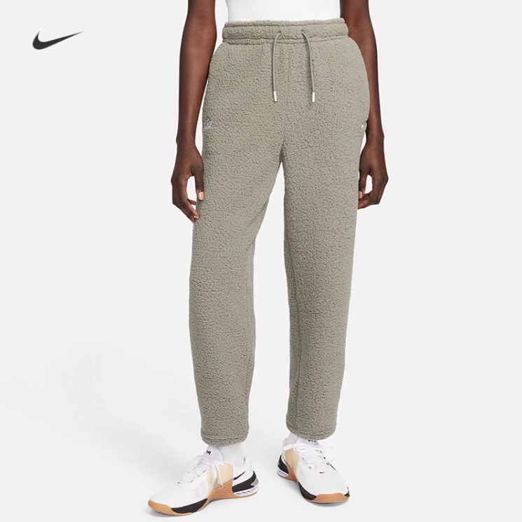 Оригинальный стандарт длины NIKE, женские флисовые брюки для отдыха, свободные, тёплые, DQ6262