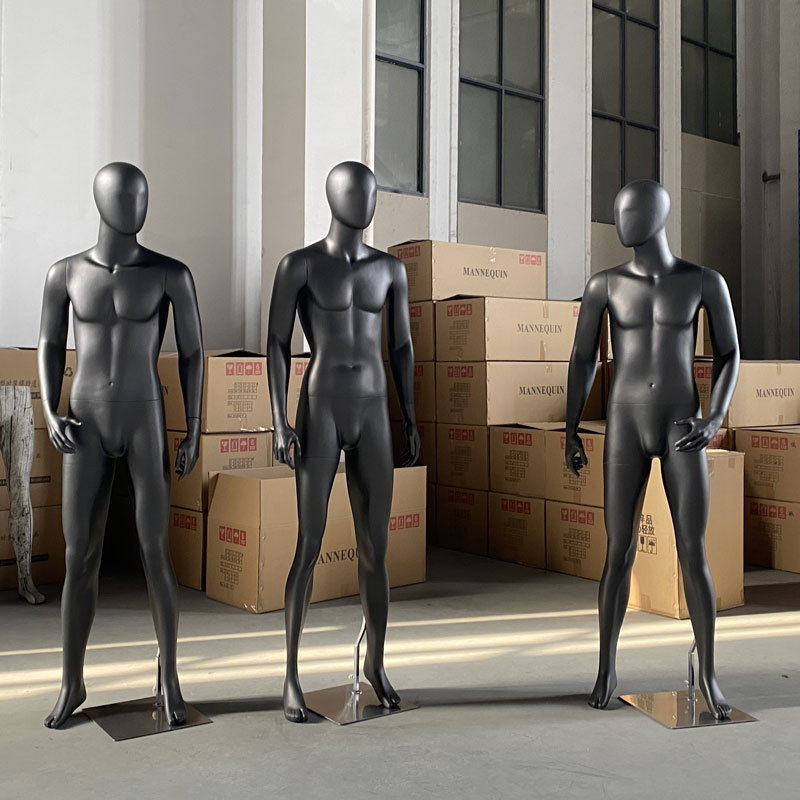 Model props male full body clothing store model electroplating face dummy window props black Korean version of the men's mannequin rack