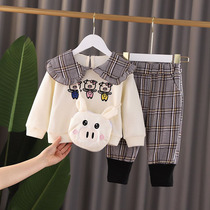Female childrens dress autumn suit female baby 2020 Autumn new children Korean version one year old 1 Girl 3 clothes 2